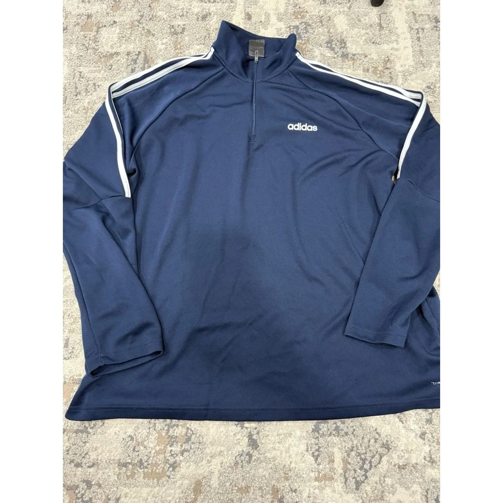 Adidas Sereno‎ 19 Soccer Training Track Jacket Top XXL Blue 1/4 Zip Aeroready